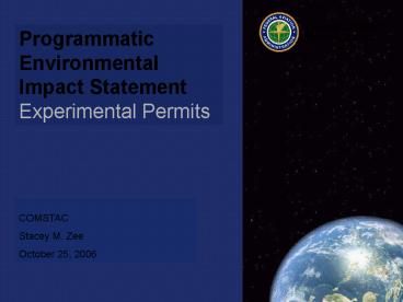Programmatic Environmental Impact Statement