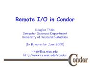 Remote I/O in Condor