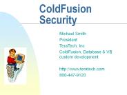 ColdFusion Security