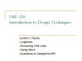 IME210 Introduction to Design Techniques PowerPoint PPT Presentation