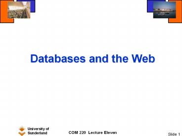 Databases and the Web