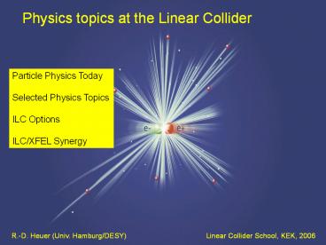 Physics%20topics%20at%20the%20Linear%20Collider