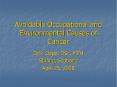 Avoidable Occupational and Environmental Causes of Cancer PowerPoint PPT Presentation
