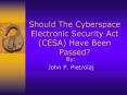 Should The Cyberspace Electronic Security Act CESA Have Been Passed PowerPoint PPT Presentation