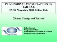 PRE-SESSIONAL CONSULTATIONS ON TAR-IPCC