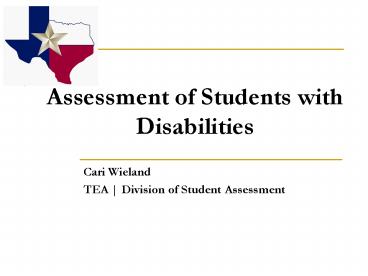 Assessment of Students with Disabilities