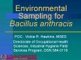 Environmental Sampling for Bacillus anthracis PowerPoint PPT Presentation