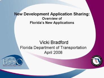New Development Application Sharing: Overview of Floridas New Applications