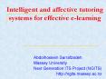 Intelligent and affective tutoring systems for effective elearning PowerPoint PPT Presentation