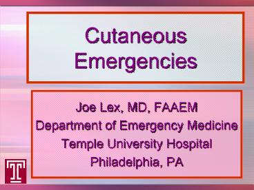 Cutaneous Emergencies