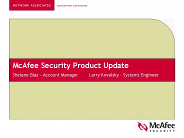 McAfee Security Product Update