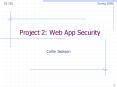 Project 2: Web App Security PowerPoint PPT Presentation