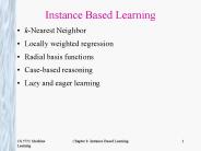 Instance Based Learning