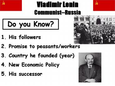 Vladimir Lenin CommunistRussia