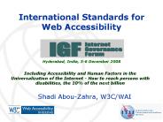 International Standards for Web Accessibility