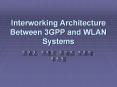 Interworking Architecture Between 3GPP and WLAN Systems PowerPoint PPT Presentation