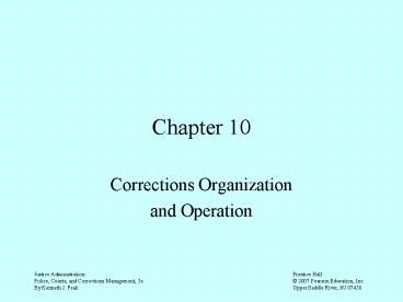 Justice Administration: