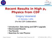 Recent Results in High pT Physics from CDF
