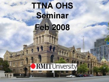 TTNA OHS Seminar