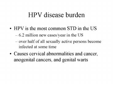 HPV disease burden
