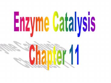 Enzyme Catalysis