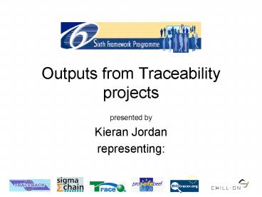 Outputs from Traceability projects