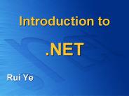 Introduction to  .NET