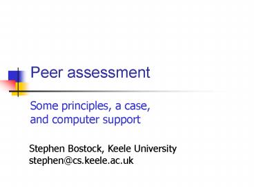 Peer assessment presentation | free to view