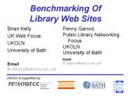 Benchmarking Of Library Web Sites
