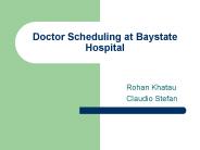 Doctor Scheduling at Baystate Hospital PowerPoint PPT Presentation