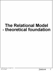The Relational Model theoretical foundation