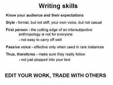 Writing skills