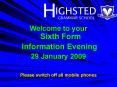 Welcome to your Sixth Form PowerPoint PPT Presentation