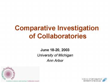 Comparative Investigation of Collaboratories