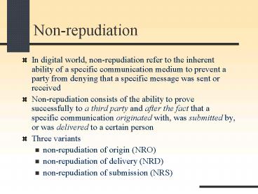 Nonrepudiation