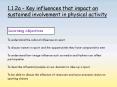 1'1'2a Key influences that impact on sustained involvement in physical activity PowerPoint PPT Presentation