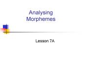 Analysing Morphemes