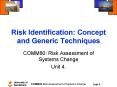 Risk Identification: Concept and Generic Techniques PowerPoint PPT Presentation