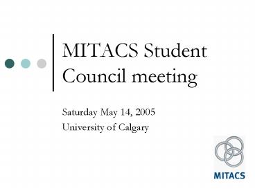 MITACS Student Council meeting
