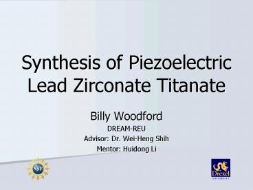 Synthesis of Piezoelectric Lead Zirconate Titanate