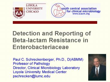 Detection and Reporting of Betalactam Resistance in Enterobacteriaceae