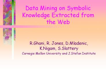 Data Mining on Symbolic Knowledge Extracted from the Web
