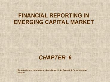 FINANCIAL REPORTING IN EMERGING CAPITAL MARKET