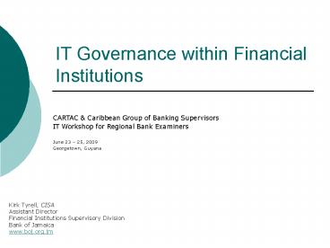 IT Governance within Financial Institutions