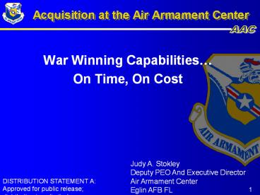 Acquisition at the Air Armament Center