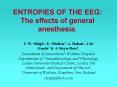 ENTROPIES OF THE EEG: The effects of general anesthesia' PowerPoint PPT Presentation