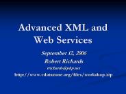 Advanced XML and Web Services