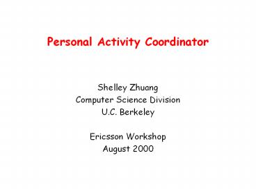 Personal Activity Coordinator