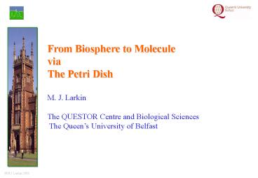 From Biosphere to Molecule