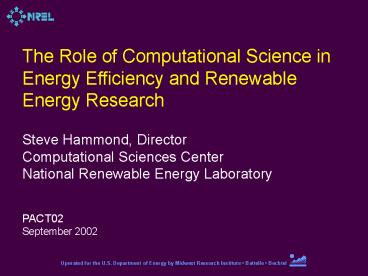 NREL View of LongRange R